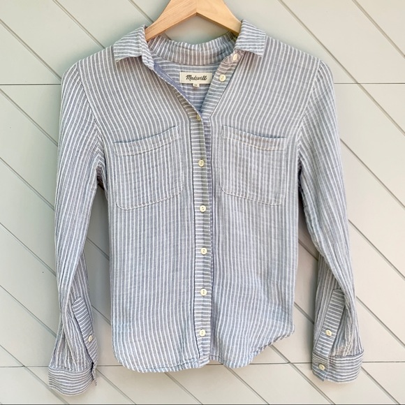 Madewell Striped Linen Tie Shirt - Picture 5 of 5